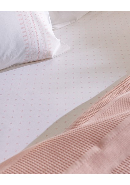 Mathilda Tek Kişilik %100 Pamuk Karde Düz Pike Takımı - Pudra indirimleri