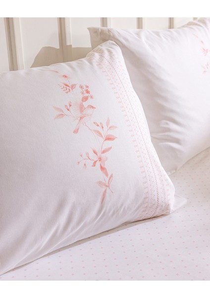 Mathilda Tek Kişilik %100 Pamuk Karde Düz Pike Takımı - Pudra