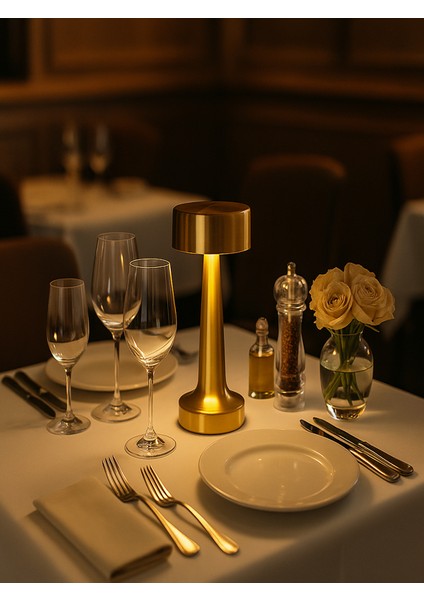 Gold Dokunmatik Şarjlı Masa Lambası USB Giriş 3 Işık Modu Ayarlanabilir Işık Şiddeti Gece Lambası fırsatları