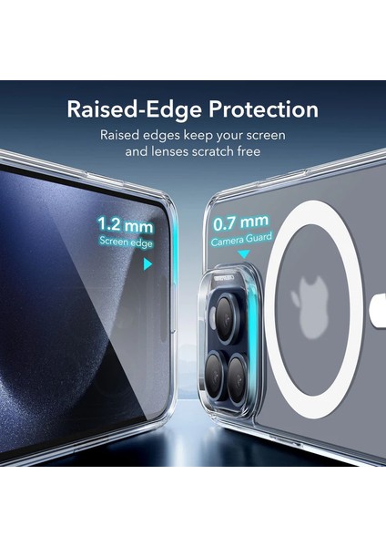 Iphone 15 Pro Halolock Mag Safe Hybrid Silikon Kılıf Şeffaf Gri modelleri