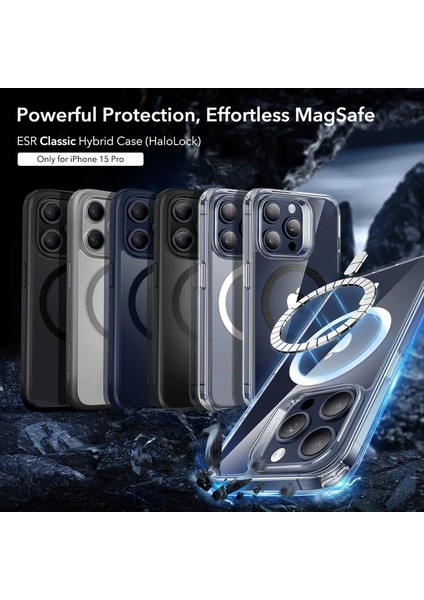 Iphone 15 Pro Halolock Mag Safe Hybrid Silikon Kılıf Şeffaf Gri fırsatları