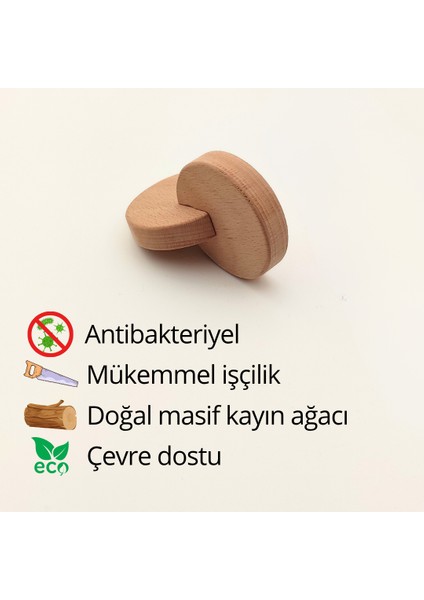 Ahşap Montessori Geçmeli Diskler | Bebekler Için Motor ve Kavrama Becerilerini Destekleyen Eğitici Oyuncak | 2 Ay+ Bebekler Için Ahşap Kavrama Oyuncağı