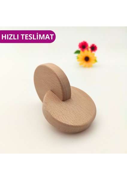 Ahşap Montessori Geçmeli Diskler | Bebekler Için Motor ve Kavrama Becerilerini Destekleyen Eğitici Oyuncak | 2 Ay+ Bebekler Için Ahşap Kavrama Oyuncağı