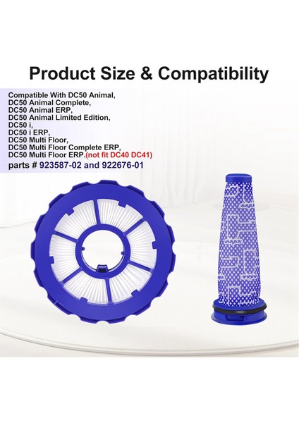 Dyson DC50 Elektrikli Süpürge Hepa Filtresi Yedek 2'li Paket (Yurt Dışından) modelleri
