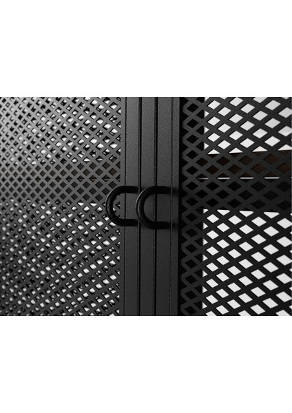 Fjällbo Tv Sehpası 150 x 54 cm Siyah Çelik ve Masif Çam Kumanda Sinyallerini Geçirir Metal Kafesli Depolamalı fırsatları