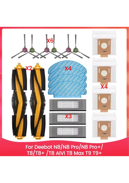Ecovacs Deebot N8 N8 Pro N8 Pro+ T8 T8+ T8 Aıvı T8 Max T9 T9+ Robot Vakum Süpürge Fırçası Filtreleri (Yurt Dışından)