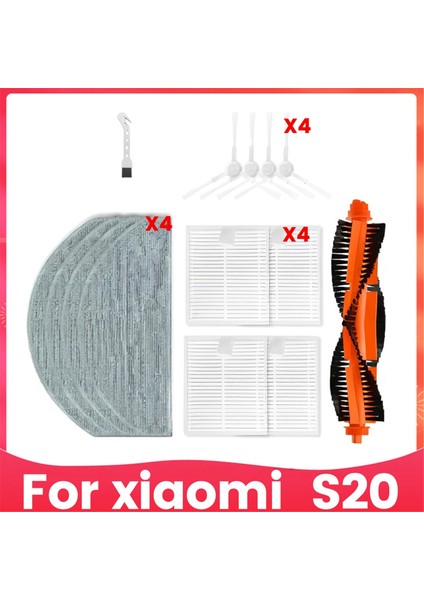 Xiaomi S20 Robot Vakum Süpürge Yedek Parçalar Için Aksesuarlar Ana Yan Fırça Hepa Filtre Mop Bez (Yurt Dışından)