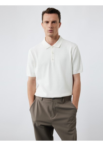 Regular Fit Düğmeli Polo Yaka Pamuklu Kısa Kollu Triko Tişört modelleri