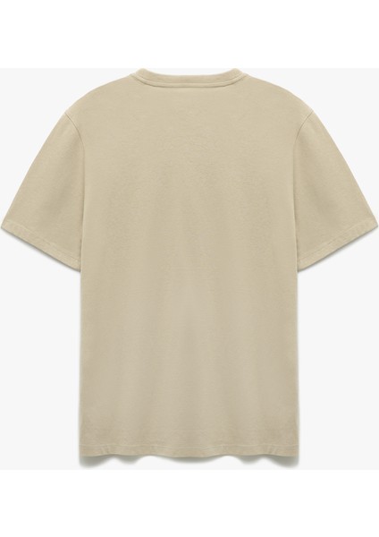 Bisiklet Yaka Regular Fit Kısa Kollu Pamuklu Slogan Baskılı Tişört fiyatları