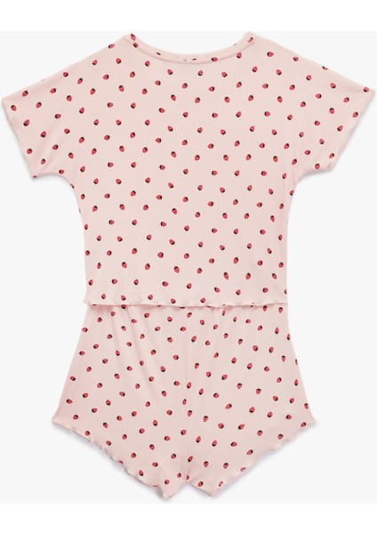 Rahat Kalıp Kısa Kollu Kiraz Baskılı Şortlu Pijama Takımı indirimleri