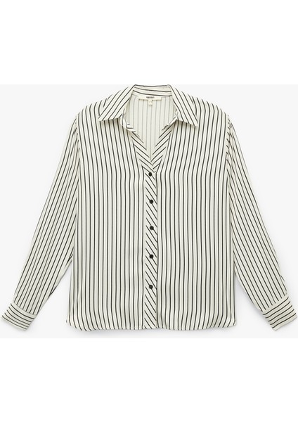 Regular Fit Uzun Kollu Düğmeli Viskon Gömlek