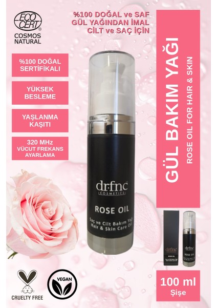 Rose Cilt ve Saç Için Bakım Yağı 100 ml