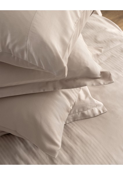 Reveire King Size Pamuklu Bambu Armürlü Nevresim Takımı - Taş