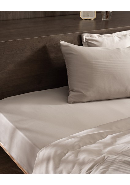 Reveire King Size Pamuklu Bambu Armürlü Nevresim Takımı - Taş