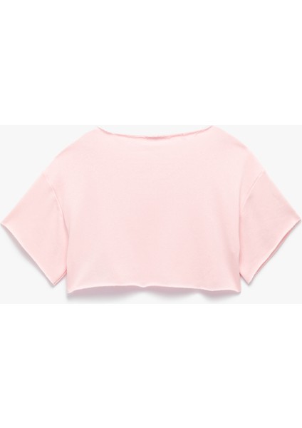 Kısa Kollu Omzu Açık Baskılı Oversize Crop Tişört fiyatları
