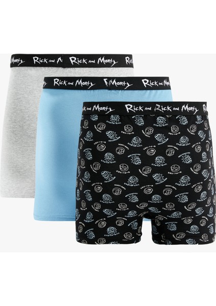 Lisanslı Rick And Morty Baskılı Pamuklu 3'lü Boxer Set modelleri