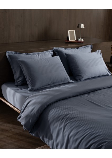Reverie Çift Kişilik Bambu Armürlü Nevresim Takımı - Indigo fiyatları