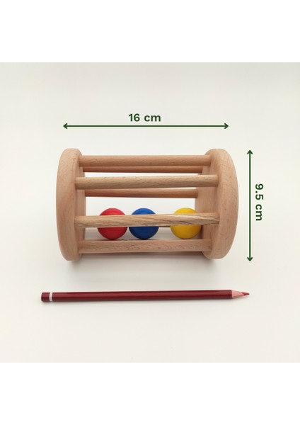 Montessori Silindir Çıngırak, 3-12 Ay Bebekler Için Ahşap El Yapımı Oyuncak, Duyusal ve Motor Gelişim modelleri