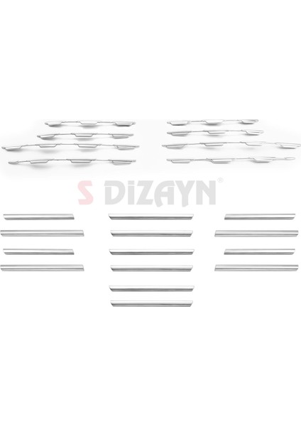 Fiat Egea Krom Ön Panjur ve Tampon Çıta Seti Diamond Model 22 Prç. 2020 Üzeri (Mat Krom) fiyatları