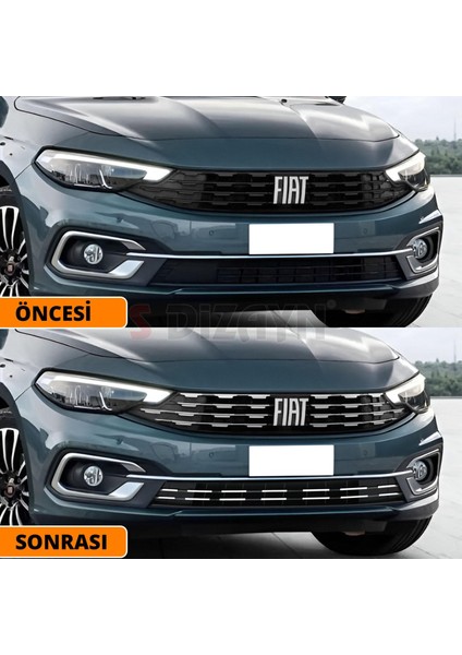 Fiat Egea Krom Ön Panjur ve Tampon Çıta Seti Diamond Model 22 Prç. 2020 Üzeri (Mat Krom) indirimleri