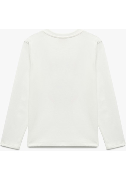 Pamuklu Uzun Kollu Bisiklet Yaka Unicorn Baskılı Tişört fiyatları