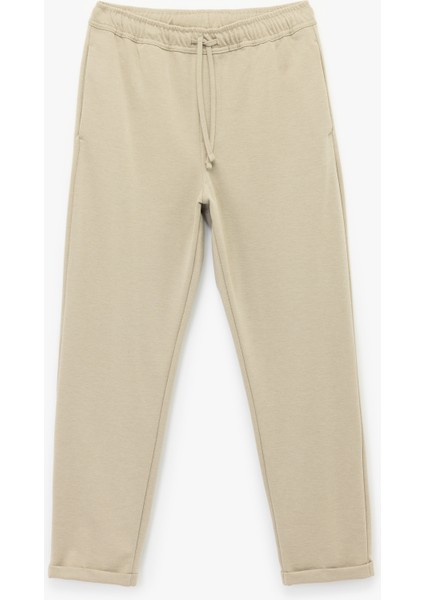 Straight Fit Pike Kumaş Cep Detaylı Beli Bağcıklı Pantolon modelleri