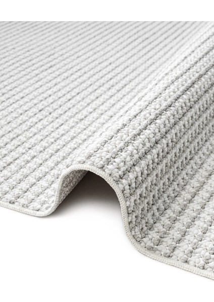 Beyaz Gri Yumuşak Dokulu Halı Kilim Salon Mutfak Koridor Yolluk Dokuma Makine Halısı 0014