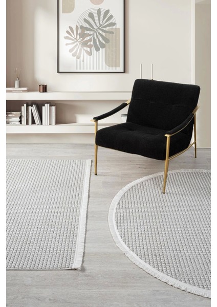 Beyaz Gri Yumuşak Daire Halı Kilim Salon Mutfak Koridor Yolluk Dokuma Makine Halısı 0014 Daire modelleri