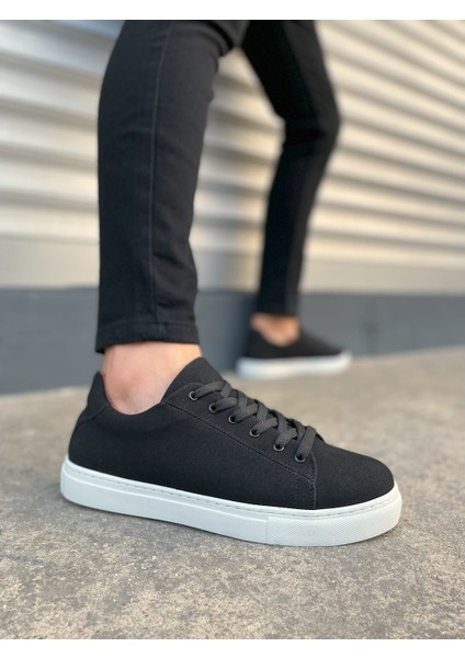 JET-122 Mode Bağcıklı Süet Erkek Günlük Sneaker Ayakkabı Sbt - Siyah