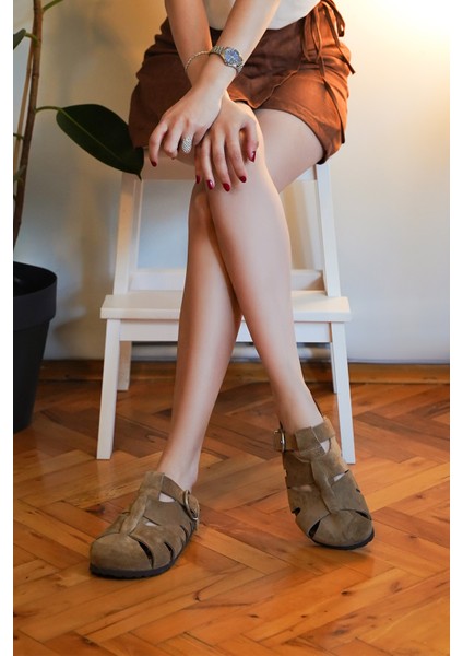 Kadın Hakiki Deri Önü Kapalı Günlük Süet Terlik Yolis Toprak Süet fiyatları