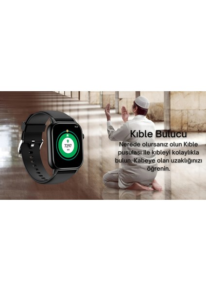 Islami Akıllı Saat Ezan Okuma Zikir Matik Esma-Ül Hüsna Tesbih Kıble Bulucu Sesli Görüşme fırsatları