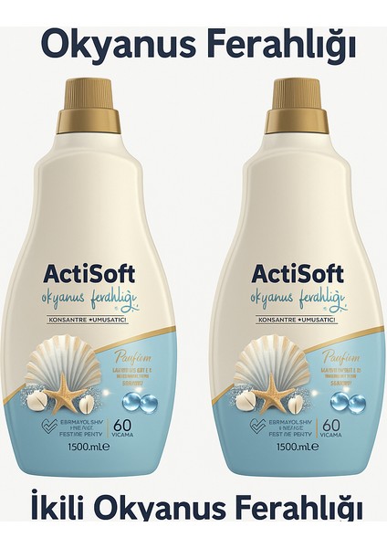 Actisoft Yumuşatıcı Okyanus Ferahlığı 2 x 1500 ml