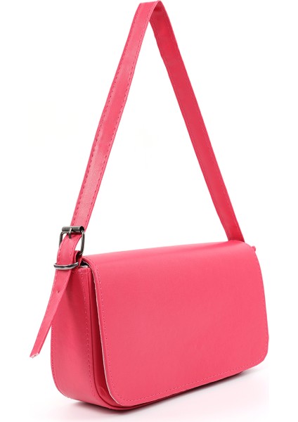 Fuşya SHK183 Kapaklı Suni Deri Ayarlabilir Askılı Baget Model El, Kol ve Omuz Çantası fiyatları