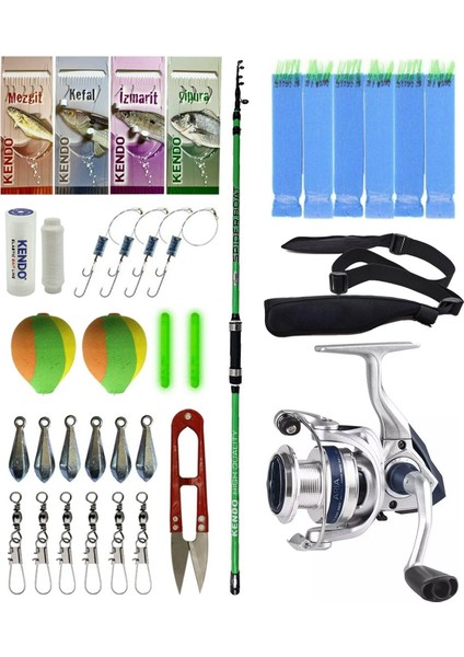 Tekne Olta Seti Kendo Spider Boat 2.10CM Olta Kamışı&okuma ARIA-6000A Olta Makinesi