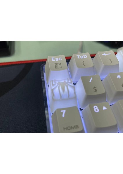 Spider-Man Temalı Keycap (2'li Set) | Beyaz | Mekanik Klavye Uyumlu Özel Tuş Başlığı Seti