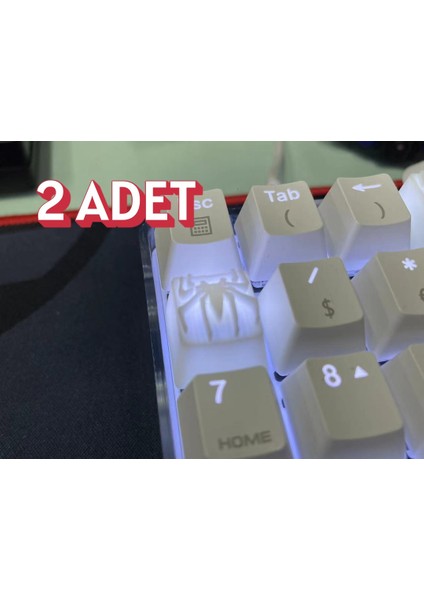 Spider-Man Temalı Keycap (2'li Set) | Beyaz | Mekanik Klavye Uyumlu Özel Tuş Başlığı Seti fiyatları