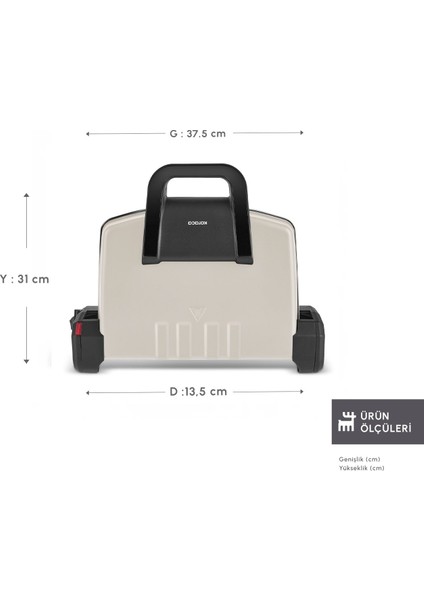 Future Essential Tost Makinesi Matte Krem 1800 W 4 Dilim Kapasiteli