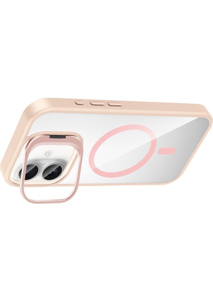 Apple iPhone 16 Kılıf Standlı ve Kamera Lens Hediyeli M-Safe Şarj Özellikli Etro Kapak modelleri