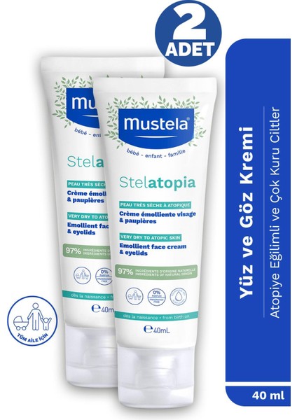 Asfstore Mustela Stelatopia Emollient Face Cream 40 ml 2 Adet