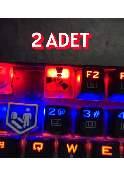 Rust Temalı Keycap (2'li Set) | Kırmızı-Siyah Renk | Mekanik Klavyelere Uyumlu Tuş Başlığı fiyatları