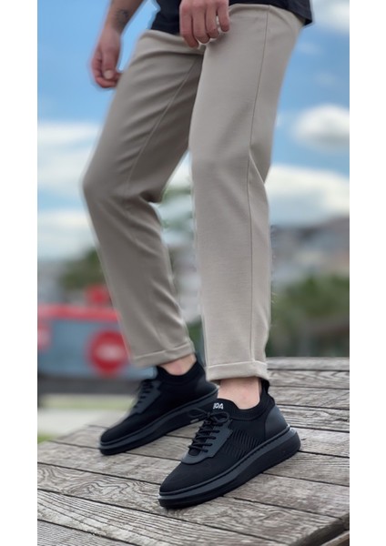 BA0812 Özel Örme Triko Tarz Siyah Renk Siyah Taban Spor Ayakkabı fiyatları