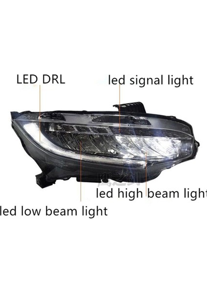 Honda Civic Fc5 Uyumlu Ön Far Lambası Ledli Executive Model LED Kayar Sinyalli 2016 fiyatları