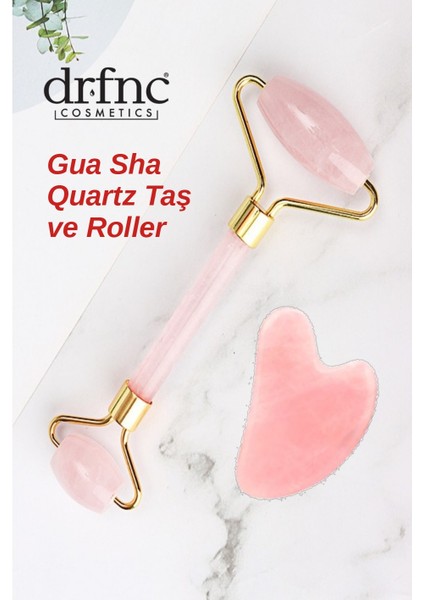 Gua Sha Quartz Taş ve Roller Seti