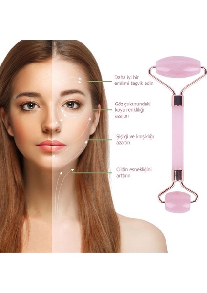 Gua Sha Quartz Taş ve Roller Seti