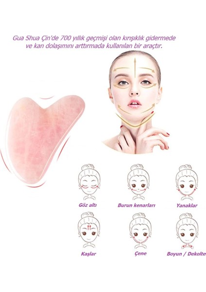 Gua Sha Quartz Taş ve Roller Seti