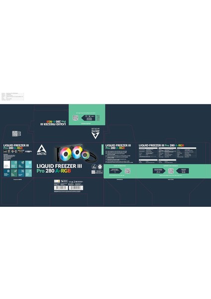 Liquid Freezer Iıı Pro 280 A-Rgb Intel / Amd Uyumlu, 280MM Radyatörlü, 2X14CM P14 Pro A-Rgb Pwm Fanlı, Sıvı Işlemci Soğutucu Siyah (ACFRE00183A)