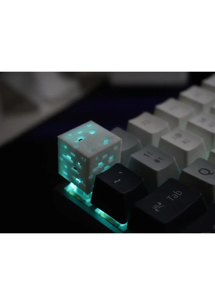 Minecraft Maden Blok Keycap 2'li Set | Rgb Uyumlu Tuş Başlığı | Cherry Mx Mekanik Klavye