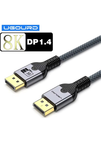 1-Metre DP 1.4 DisplayPort To Displayport Kablo 8K 60HZ+4K 120HZ 144Hz 165Hz 32.4Gbps Yüksek Hızlı Video Kablosu Ce Lisanslı HDR TV Monitör Bilgisayar