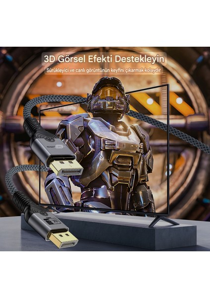 1-Metre DP 1.4 DisplayPort To Displayport Kablo 8K 60HZ+4K 120HZ 144Hz 165Hz 32.4Gbps Yüksek Hızlı Video Kablosu Ce Lisanslı HDR TV Monitör Bilgisayar indirimleri