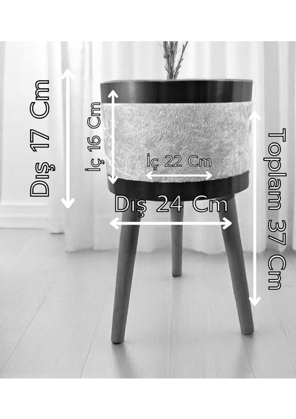 Dekoratif Saksılık | Bej, Krem, Pembe, Gri Ayaklı & Ayaksız Modeller | Kadife Kumaşlı Çiçeklik fırsatları